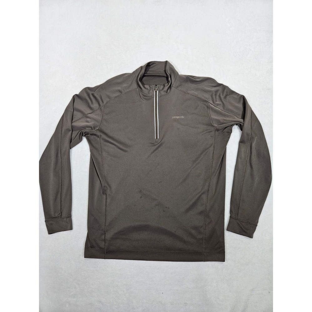 Patagonia Men's Large Brown Stretch Velocity Zip-Neck‎ Base Layer Quarter Zip